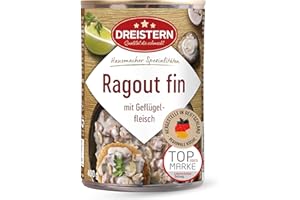 ‎DREISTERN DREISTERN Ragout Fin 400g I Mit Geflügelfleisch & Champignons I Herzhaftes Fertiggericht in recyclebarer Konservendose I Lange Haltbarkeit dank natürlicher Konservierung I Hausmacher Qualität