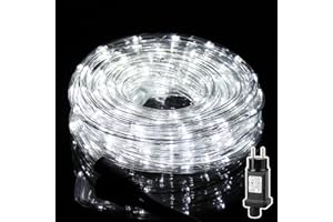 custmkey 10M LED Lichtschlauch Außen mit 8 Modi, 240 LED Lichterschlauch Aussen 24V Sicherheitsnetzteil IP44 Wasserfest Dekoration LED Schlauch für Fest Hochzeit Halle Balkon Garten-Kaltweiß