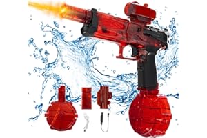 TETSMG Elektrische Wasserpistole Große Reichweite, Ultimate Battle Blaster Automatische Wasserpistole mit Interaktiver Beleuchtung, Wasserpistole für Erwachsene und Kind, Sommer Spielzeug Water Gun (Rot)