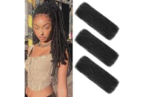 XIIMENALU Afro Kinky Curly Braiding Bulk Hair för Mini Twists Soft Locs Micro Spring Twist for Dreadlocks Loc Repair (1B#, 45