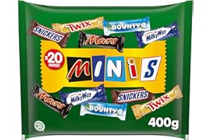 MINIATURES MIX - Assortiment de minis barres chocolat - Chocolats à Offrir pour Noël - Boîte Cadeau - MARS, TWIX, SNICKERS, BOUNTY, MILKY WAY - 400g