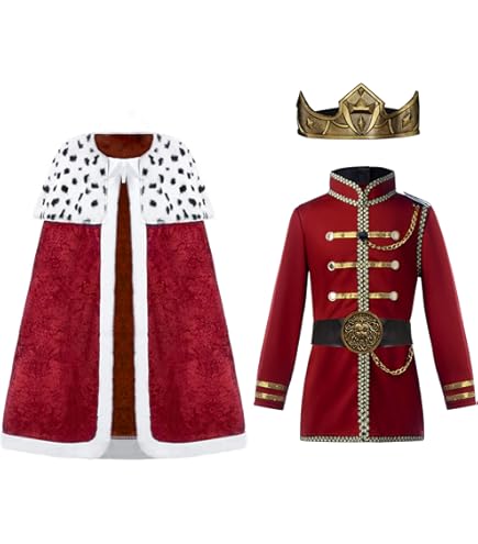 Koningskostuum voor kinderen, prins kostuum jongen 80 cm, carnaval, koningcape voor kinderen, koningsmantel met kroon en scepter, voor carnaval, Halloween, cosplay, maskerade, voor kinderen van Capa Koningskostuum voor kinderen, prins kostuum jongen 80 cm, carnaval, koningcape voor kinderen, koningsmantel met kroon en scepter, voor carnaval, Halloween, cosplay, maskerade, voor kinderen van Capa