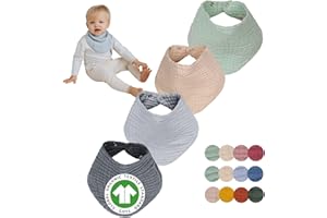 Flora Furora Bavaglini Neonato mussola cotone biologico (molto morbido) OEKO TEX 100 + GOTS | assorbenti + traspirante | Bavaglini Pappa Svezzamento triangolo, Neonato Accessori Utili