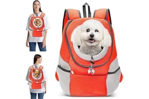 PETCUTE Mochila para Perros Mochila Bolsos para Perros pequeños transportador de Perros portabebés para Perros,Naranja,XL