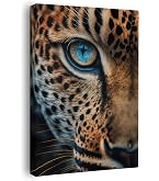 Kalormore 5-teiliges Leinwandbild „Leopard In Pfingstrosen“ – Schwarz/Weiß/Lila, 5 Teile, Fertig Zum Aufhängen