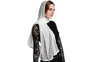 LEIMANDY Clover decoration ivory infinity scarf mantilla church veil v38