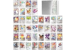 Uiouio 55 Français Vmax Cartes Or, Cartes à Collectionner, Carte Silvery Rare, Carte Vmax, Cartes Arc-en-Ciel Rares, Cadeaux de Collection pour Enfants, Non Originale(Silvery)