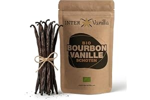 InterVanilla BIO Bourbon vaniljskott, 6 stycken vanilj balkar 12–13 cm, bourbon vanilj choklad i premium A-kvalitet från Madagaskar