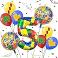 Futureferry 32 Inch Building Block Number Balloons Block Latex Balloons for Colorful Blocks Theme Birthday Party Baby Shower Decorations (Number 5)