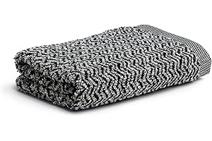 möve Brooklyn ręcznik w jodełkę 50 x 100 cm z 85% bawełny / 10% wiskozy z bambusa / 5% lnu, naturalny/czarny