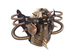 Ubauta Steampunk Maske aus Leder Cosplay Maske Punk Niet Maskerade Maske