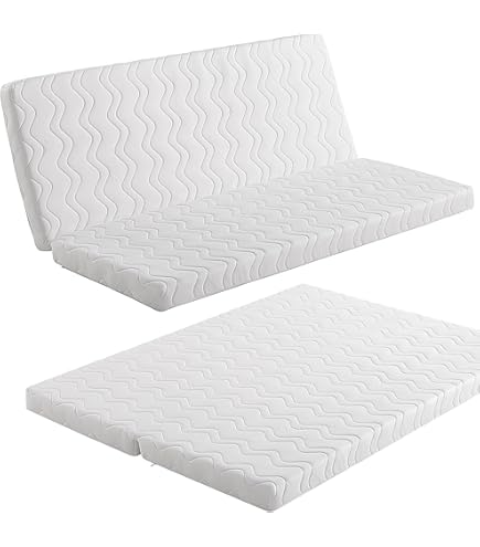 EVERGREENWEB - Tweepersoons Matras 140x190 10 CM hoog Opvouwbare Zitting voor Slaapbank, ReadyBed kern van Orthopedisch Polyurethaan, Bekleding Hypoallergeen met Bevestigingsbandjes, Bed SOFA
