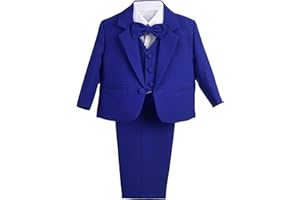 Lito Angels - Trajes para Bebe niño de Vestir Elegante Caqui, Conjunto de 5 Piezas de Traje Formal para Boda, Fiesta, Ceremonia y ocasión Especial