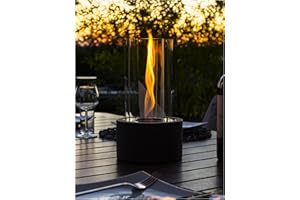 ‎FIRELL Firell Bioethanol Table Fireplace with Tornado Flame, Made of Solid Concrete, Ethanol Table Fire, Indoor and Outdoor | Fire Column Warming with 2 Hours Burning Time | Table Fireplace Fire Living Room