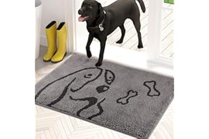 PURRUGS Dirt Trapper Doormat 60 x 90 cm, Non-Skid/Slip Machine Washable Entrance Rug, Shoes Scraper, Dog Door Mat, Super Absorbent Welcome mat for Muddy Wet Shoes and Paws