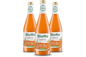 BIOTTA - Jus de carottes lacto-fermenté 100% Bio - Riche en bêta-carotène - Antioxydants, Vitamine A et minéraux- 500ml- Lot de 3 bouteilles.