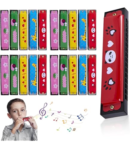 Armoniche Per Bambini - 16 Pezzi Colorati Con Disegni Animati | Strumento Musicale Giocattolo Per Principianti - Foto 8