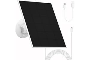 RHORAWILL Panneau Solaire pour Caméra Eufy, 5V 5W Panneau Solaire pour eufyCam 2/2 Pro/2C/2C Pro/3/3C/E/E20/E40/L20/L40/S330, SoloCam E20/E40/S230/Spotlight, Micro USB & Bouchon en Caoutchouc Inclus, IP65