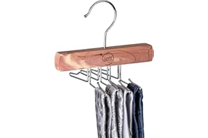 SUNNY SUNDAY ® Portacravatte in legno FSC ® certificato, nero - Portacinture, custodia per 24 cravatte (Portacravatte in legno cedro)