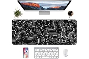 TOLENRE Topographic Map Desk Mat, Large Mouse Pad 800x300x3 mm, Gaming Mouse Mat, Big Full Keyboard Desk Mat, Waterproof Non-Slip Mouse Mat Pad, Rubber Base, for Keyboard Computer PC Gamer Desk Office