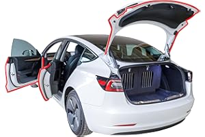 ‎TESVOLUTION Tesvolution® Dichtungsset Tesla Model 3 2021 + 2022 + 2023 + 2024 + 2025 - Türdichtungssatz Schallschutzgummi Dichtungsstreifen Windgeräusche Zubehör Tuning