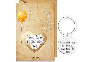MKISHINE Carte à gratter Demande de pacs+Porte-clés idéal pour couple,Veux-tu te pacser avec moi ? Demande en Pacs Original, Annonce mariage,Demande en mariage,Carte Cadeau pacs/Demande pacs,Annonce Surprise