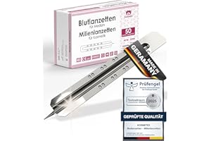 50x Einweglanzette, Kosmetex Milienlanzette, Blutlanzette, sterile Stainless Steel Lanzette