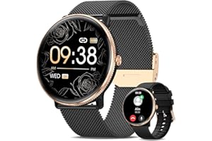 DEKEFIT Montre Connectée Femme avec Appel Bluetooth 5.3, 1,39"AMOLED Smartwatch Femme IP68 avec 120+ Modes Sportifs/Fonction Féminine/Fréquence Cardiaque/Calories/Sommeil,Cadeau Femme pour Android iOS