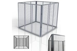 Juskys composteur en métal 450 L, Acier galvanisé et thermolaqué, résistant aux intempéries, aération par Cadre grillagé, compostage Rapide – argenté