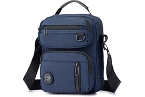 SUCIKORIO Borsello Uomo Tracolla Piccolo Con Toppa Adesiva, Impermeabile Oxford Borsa Tracolla Borselli Uomo Elegante Marsupio Tracolla Uomo Borsetta Tracolla Uomo Piccola Per Lavoro, Viaggi, Shopping