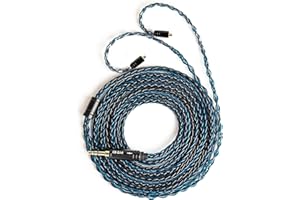 keephifi 2m Cavo 2 metri cuffie per IEM Kbear st12 plus cavo per cuffie a 8 fili, 4N OFC, cavo IEM MMCX, connettore 3,5 mm, per Shure SE215/SE425/UE900/WESTONE B50/SONY IER-Z1R (nero-blu, MMCX)