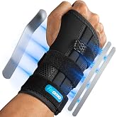 Fitomo Tendonitis Wrist Brace with 3 Splint and Soft Thumb Opening | Ergonomic Metal Splint for Carpal Tunnel Sprain Arthriti