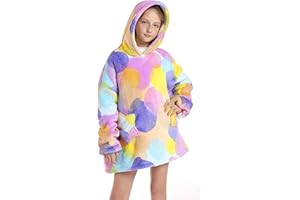 CHOBES Kids Hoodie Blanket Oversized Wearable Blanket Sweatshirt for Boys Girls with Pockets Soft Warm Cozy Blanket Hoodie One Size Fits All Bubble