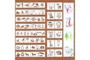 DBUWQIPS 32 Stück Schablonen Schablone Malschablonen Stencil Schablonen Schablonen Kinder Tiere Schablonen Meer Malerei Schablonen für Scrapbook Zubehör Fotoalbum DIY Geschenke