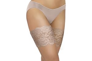 Sesto Senso Sexy Muslo Bandas de Encaje Elásticas Antirozaduras con Cuatro Tiras de Silicona