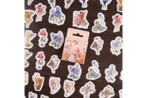 Ta Merry Kawaii Scrapbook Accessories Scrapbooking Supplies,46Pcs Laptop Flower Mini Stickers Aesthetic for Adults，Journaling Supplies Aesthetic Stickers for Scrapbooking,Card Making,Journal(Fairy Box