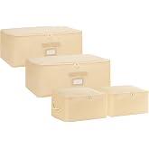 Ocean Home Textile 4-Piece Beige Herringbone Hurch Set 2 Pieces 30 x 22 x 18/2 Pieces 52 x 28 x 21 cm