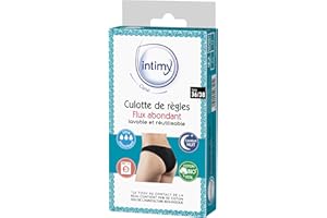 INTIMY CARE - Culotte de règles taille 36-38 - Flux ABONDANTS - Culotte menstruelle 95% coton bio - Lavable et réutilisable
