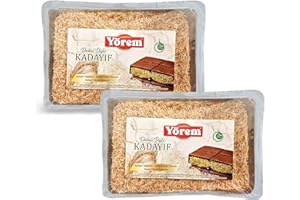 COSM'ETHICS Yörem kadaif - chocolat dubai Cheveux d’Ange Rôtis grillé kadayif 2x200g - Pâtisserie Orientale Croustillante pour tablette chocolat kunefe