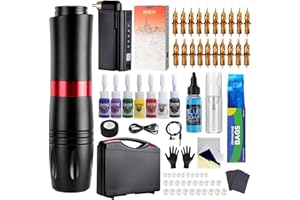 HAWINK Tattoo Pen Kit Rotary Gun Machine con alimentatore wireless per tatuaggi 20Pcs Patrone 7 Tinten EM154EN02P199-1