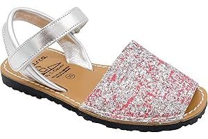 Avarca - Made in Spain - Sandales en Cuir véritable pour Fille - Sandales pour Enfants en Cuir véritable avec avec des Paillettes. 207 Tailles 23-34 (étroite)