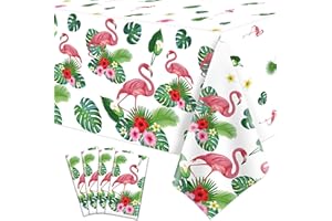 INSPIREYEE 4 Pack Flamingo Tischdecke Hawaiian Luau Tischdecken für Party Dekoration Tropische Flamingo Tischdecke Rechteck 86x51 Zoll Party-Tischdecken mit Farmtier-Thema für Kuh-Geburtstags-Partyzubehör