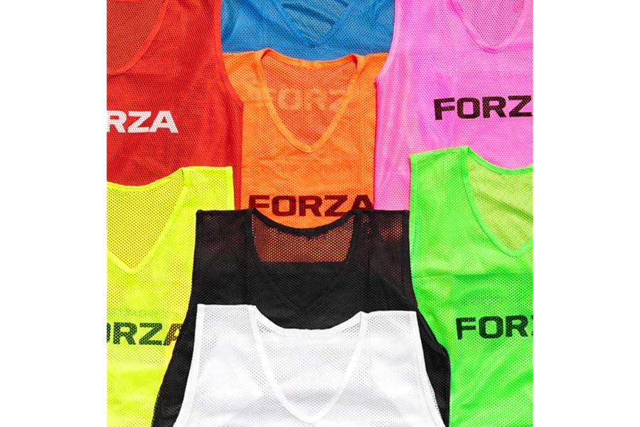 FORZA Training Bibs [10 Pack] - Pro Football Training Vests Sizes | Multi-Sport Bibs | Kids/Adult Bib | Football Bibs | Training Equipment