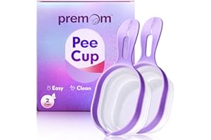 Premom Reusable Pee Cup: 2 x Collapsible Collection Cup for Pee, Specimen Collection Containers | Easy to Use & Clean - Capacity 50ml