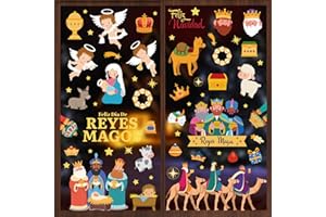 COZYAN Pegatinas Navidad para Ventanas y Cristal, Vinilos Grandes para Escaparate, Decoración Ventana Navideña