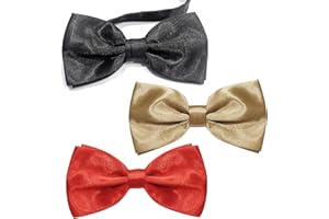 ZWZNBL 3 pièces classique hommes pré-noués noeuds papillon Tux noeud papillon adultes réglable formelle cou noeud papillon pour fête de mariage fantaisie plaine noeuds papillon