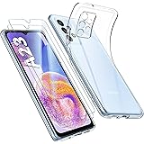 Qasyfanc Coque Protection Caméra Compatible avec Samsung Galaxy A23 Coque et 2 Pièces Verre Trempé, Coque Samsung A23 5G Tran