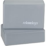 Relaxdays Unisex – vuxen yogablock i set om 2, block f övningar, hårt skum, halkfri, yogakub