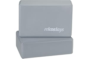 ‎RELAXDAYS Relaxdays Unisex – Erwachsene Yogablock im 2er Set, Klötze f Übungen, Hartschaum, rutschfest, Yoga-Würfel