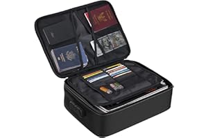 RPNB Fireproof Bag, Fire proof Document Bag with Lock, Multi-Layer Portable Organization, Water Resistant Storage Bag for Files Passports Certificates Cards and Valuables